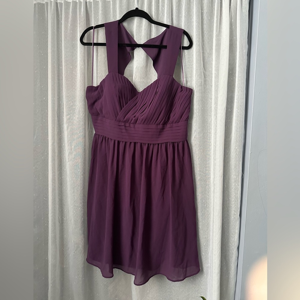 ModCloth Purple Chiffon Pleated Blissful Visions Dress 1X